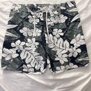 Hawaiian Floral Swim Trunks Board Shorts Mens 36